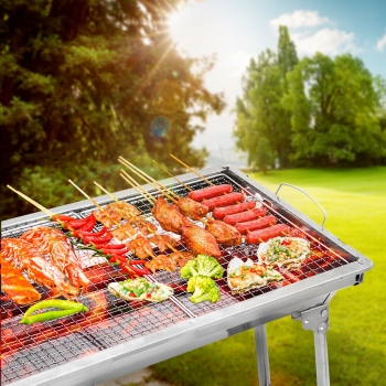 Stainless+Steel+Portable+Barbecue+Grill+For+Outdoor+Cooking+Camping+Hiking+Picnics